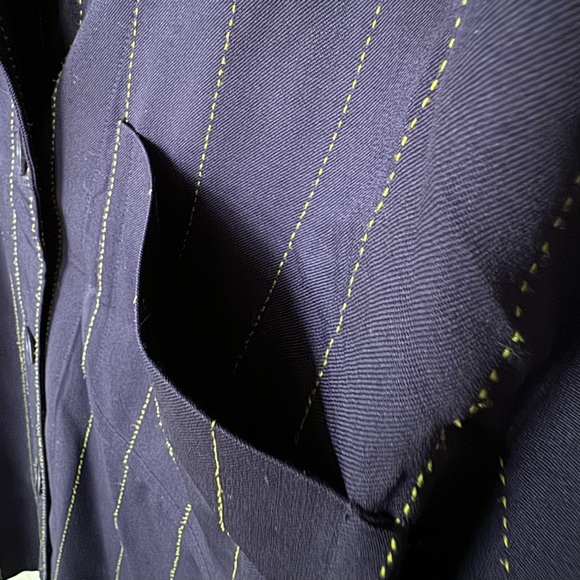 Vintage Linda Allard Ellen Tracy Wool Shacket Shirt Jacket 6 Purple Pin Striped - Picture 10 of 14